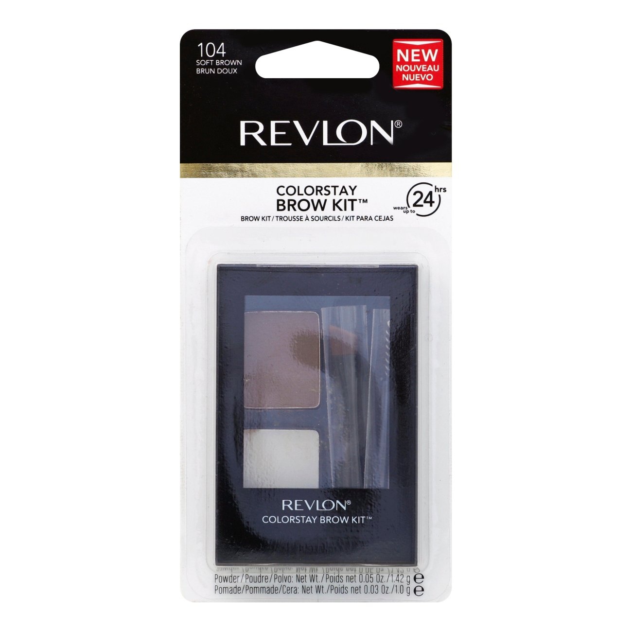 slide 1 of 1, Revlon ColorStay Brow Kit 104 Soft Brown, 0.08 oz