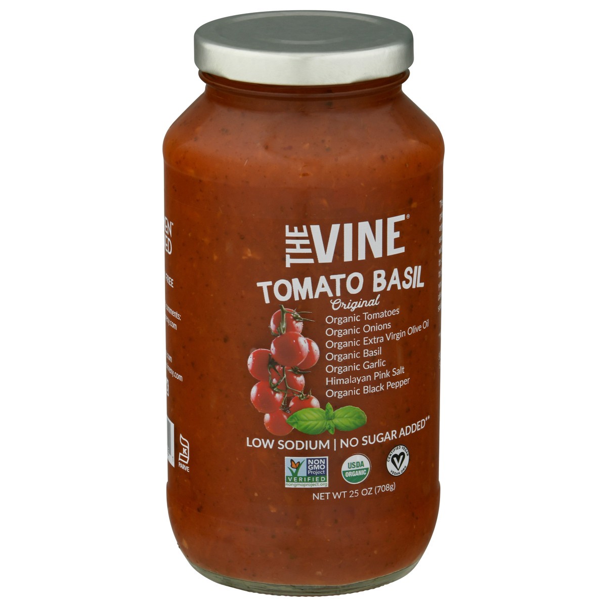 slide 4 of 11, The Vine Original Tomato Basil Sauce 25 oz, 25 oz