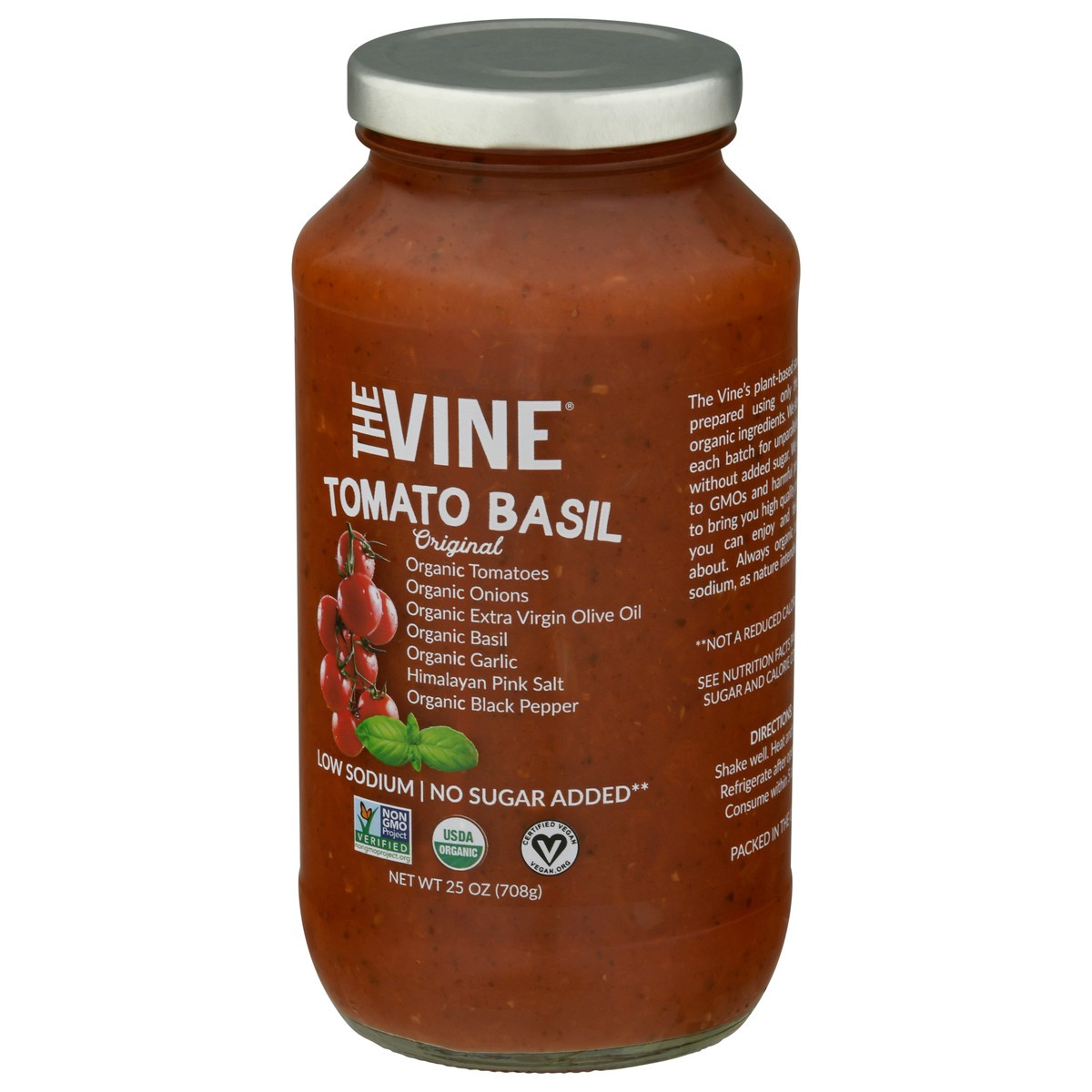 slide 3 of 11, The Vine Original Tomato Basil Sauce 25 oz, 25 oz