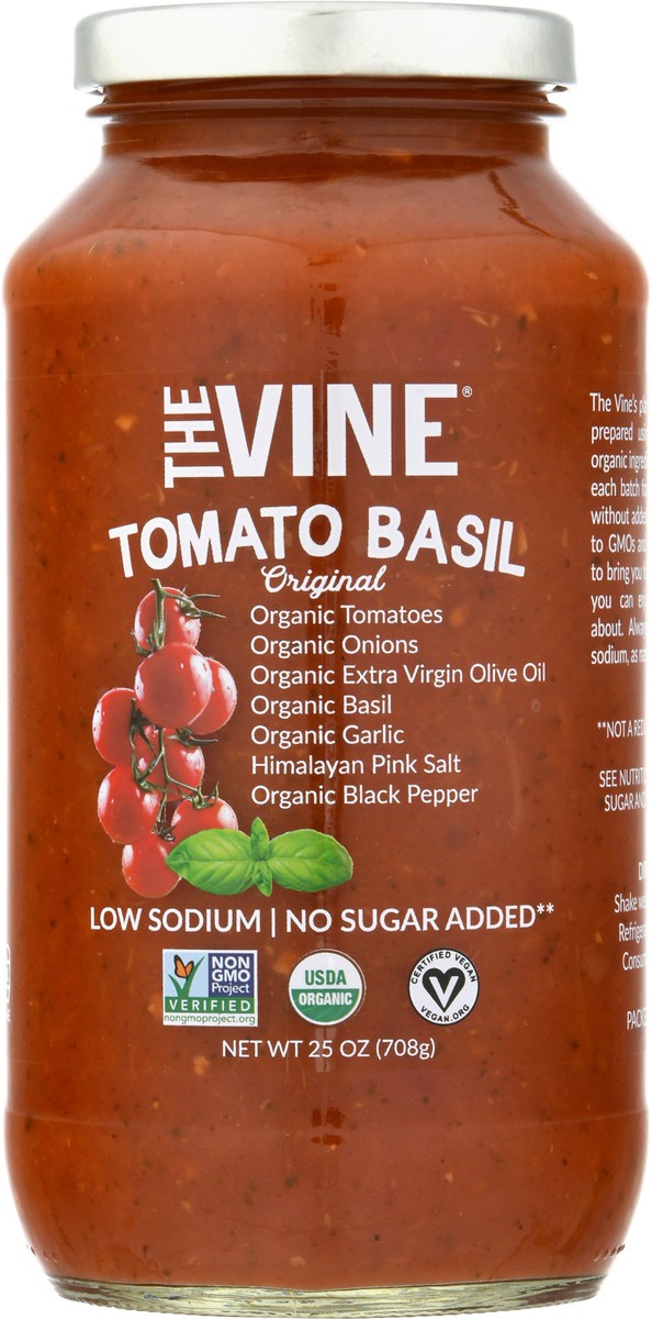 slide 2 of 11, The Vine Original Tomato Basil Sauce 25 oz, 25 oz