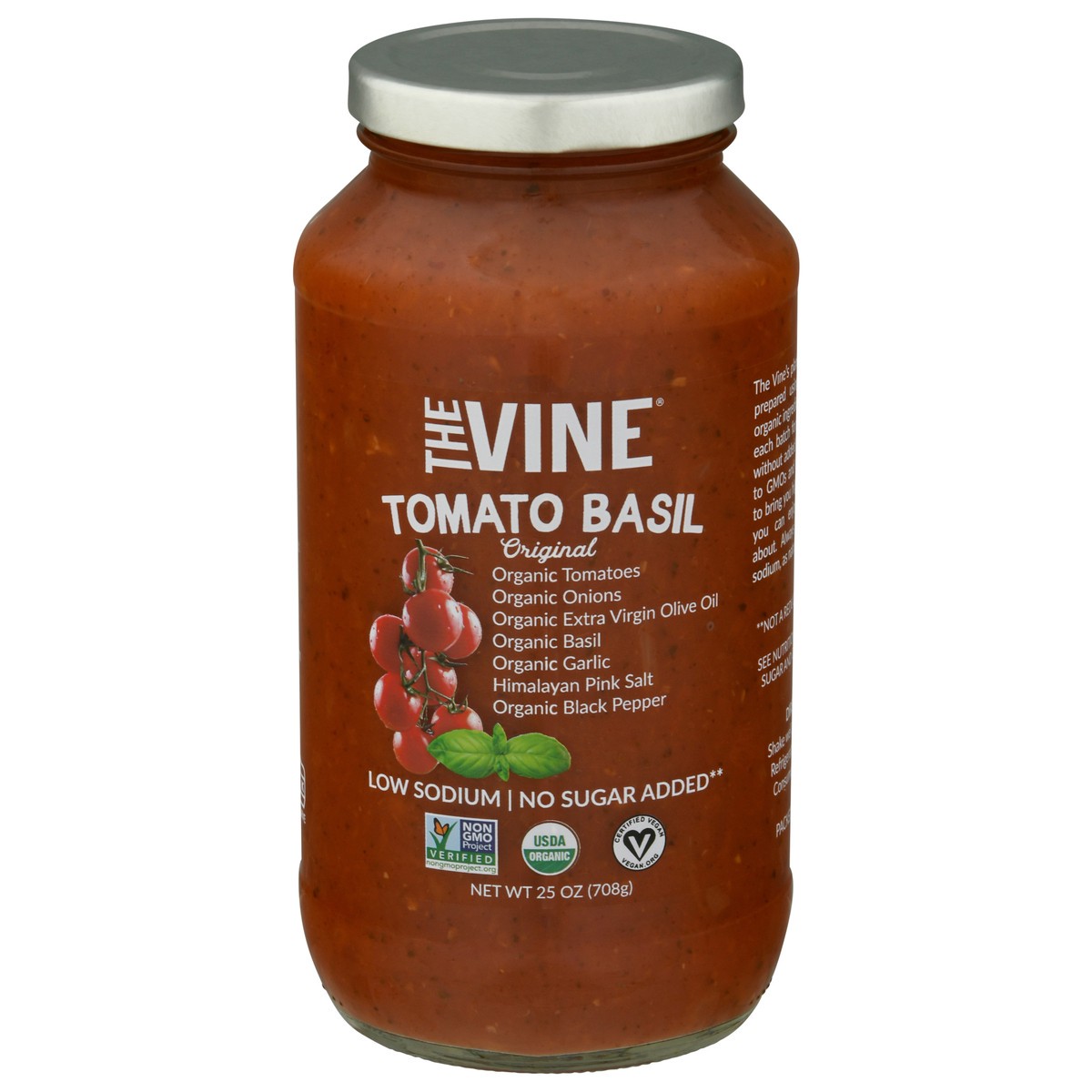 slide 8 of 11, The Vine Original Tomato Basil Sauce 25 oz, 25 oz