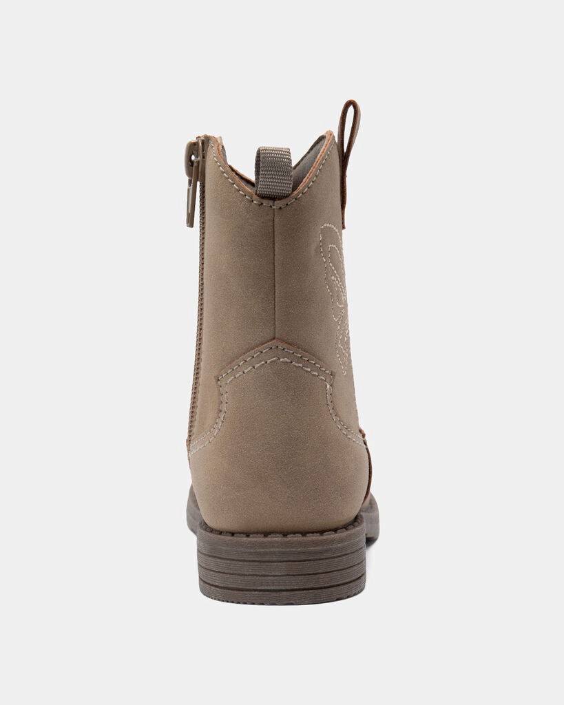 slide 3 of 6, Carter's Toddler Girl Butterfly Stitch Cowgirl Boots - Brown Brown 9, 1 ct