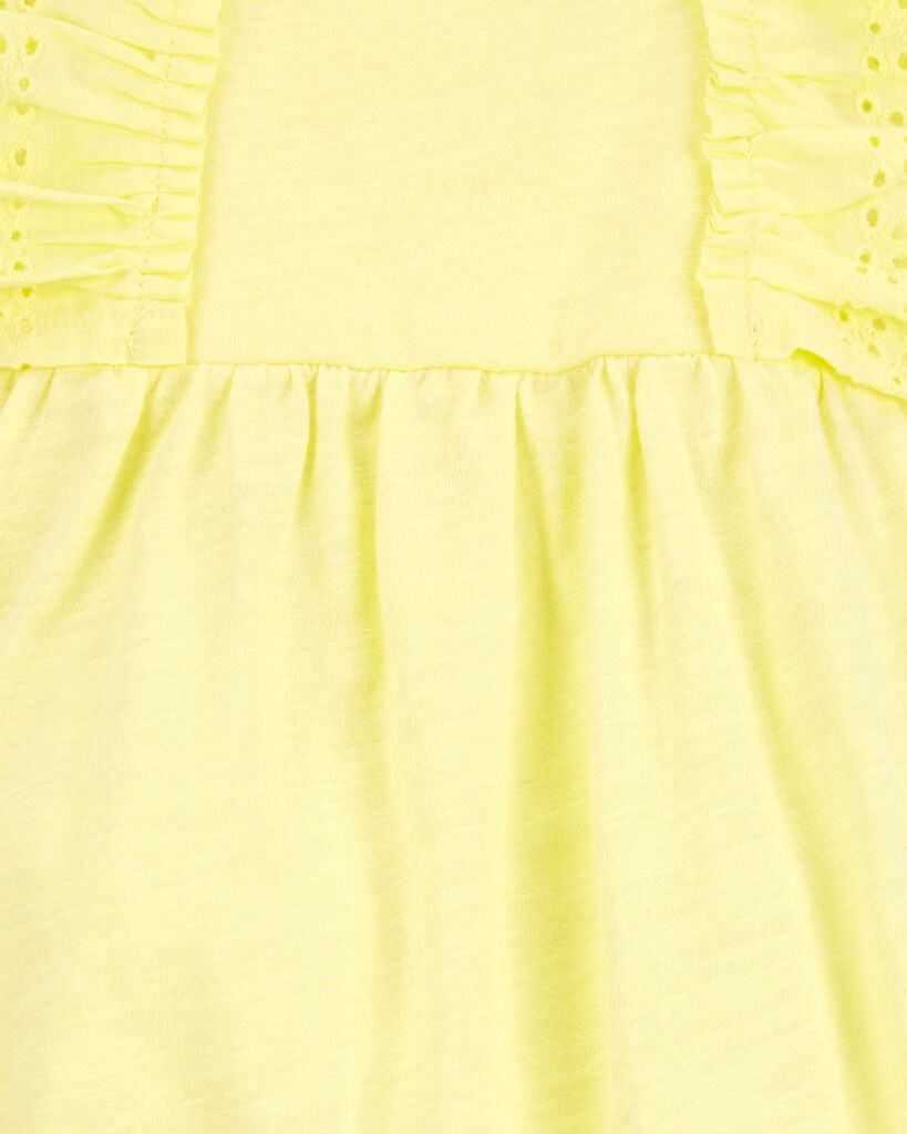 slide 3 of 3, Carter's Baby Eyelet Flutter-Sleeve Romper Yellow NB, 1 ct