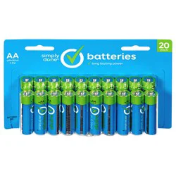 Simply Done AA Alkaline Batteries, 20 Pack