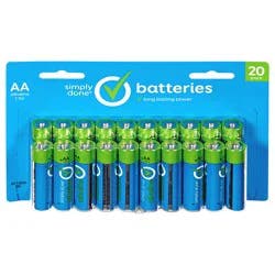 Simply Done AA Alkaline Batteries, 20 Pack