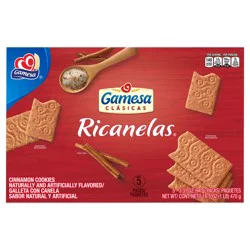 Gamesa Clasicas Ricanelas Cookies Cinnamon Naturally And Artificially Flavored - 5 ct