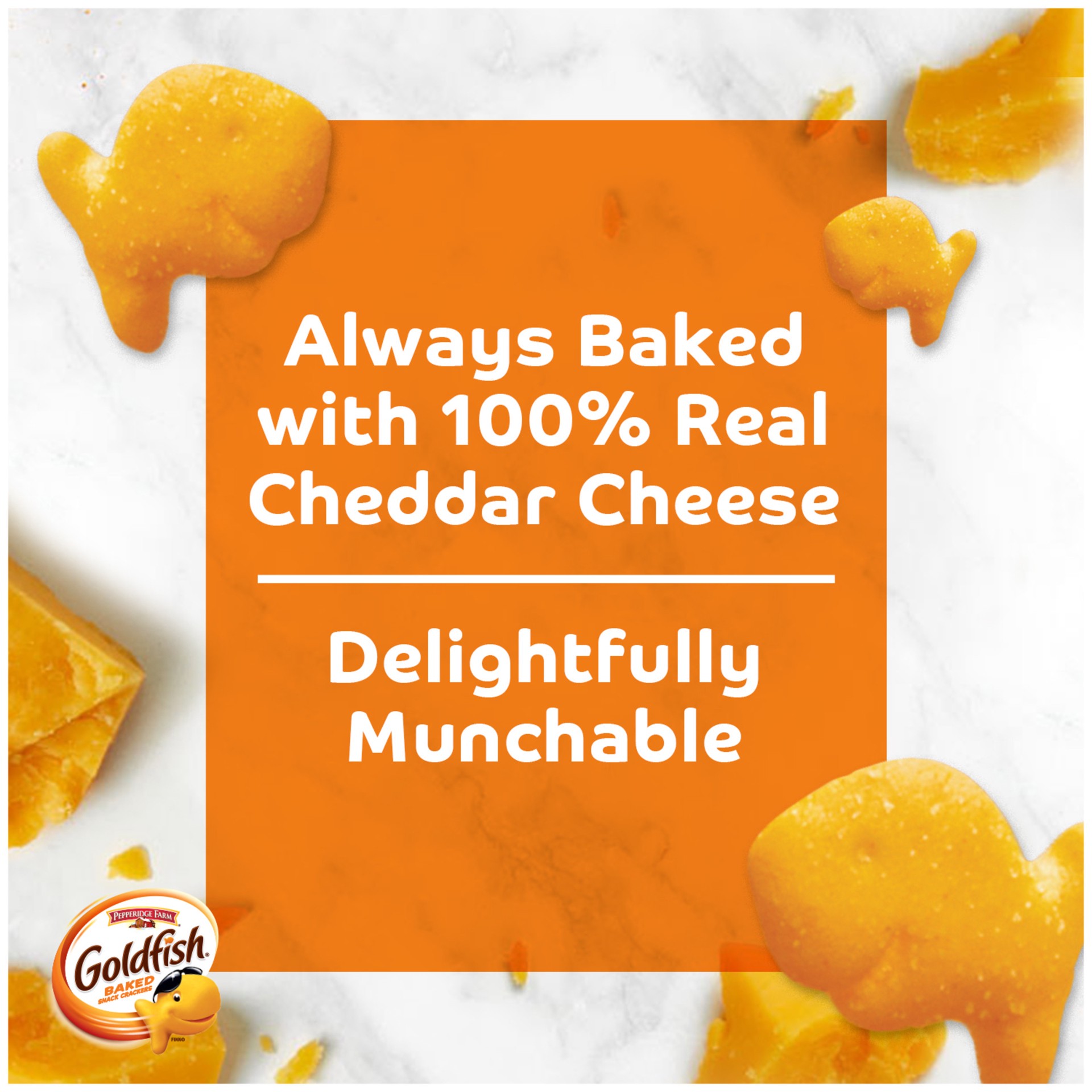 slide 3 of 9, Pepperidge Farm Goldfish Colors Cheddar Crackers, Snack Pack, 0.9 oz, 9 CT Multi-Pack Tray, 0.9 oz