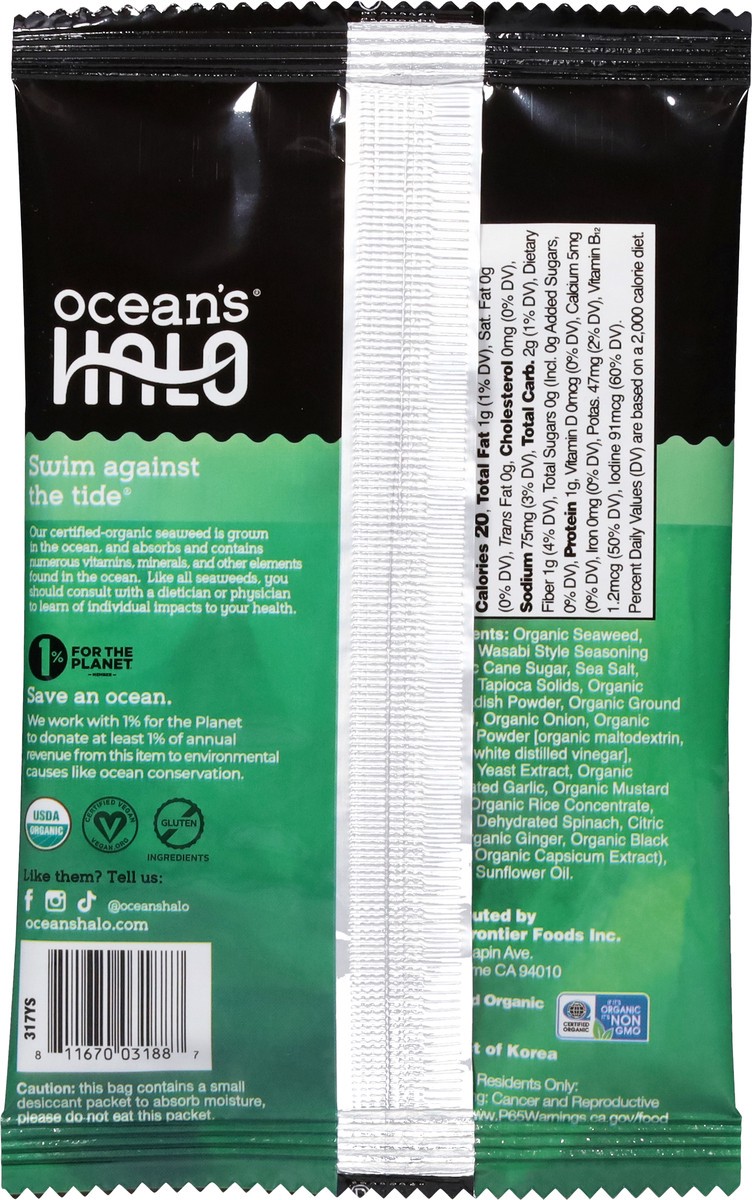 slide 8 of 14, Oceans Halo Seaweed Wasabi Snack, 0.14 oz