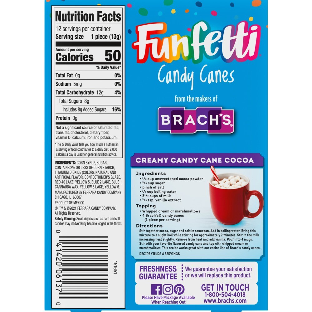 slide 2 of 2, Brach's Funfetti Flavor Candy Canes, 12 ct