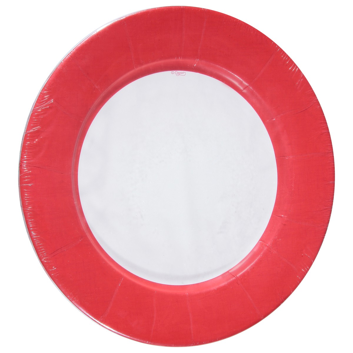 slide 9 of 12, Caspari Linen Red Dinner Plates 8 ea, 8 ct