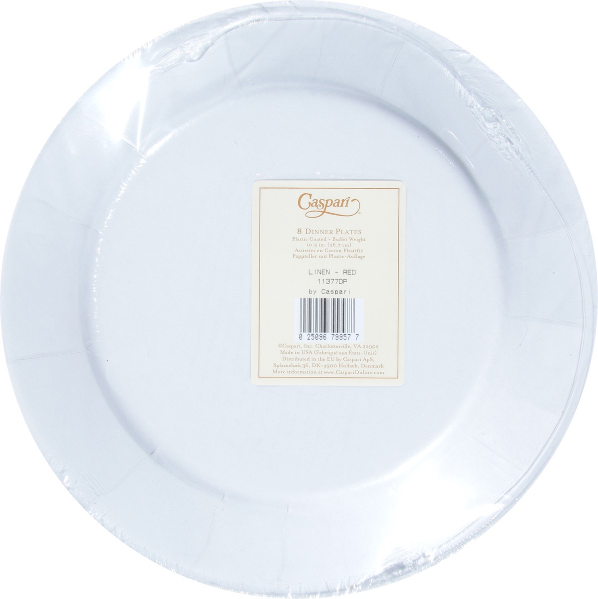 slide 12 of 12, Caspari Linen Red Dinner Plates 8 ea, 8 ct