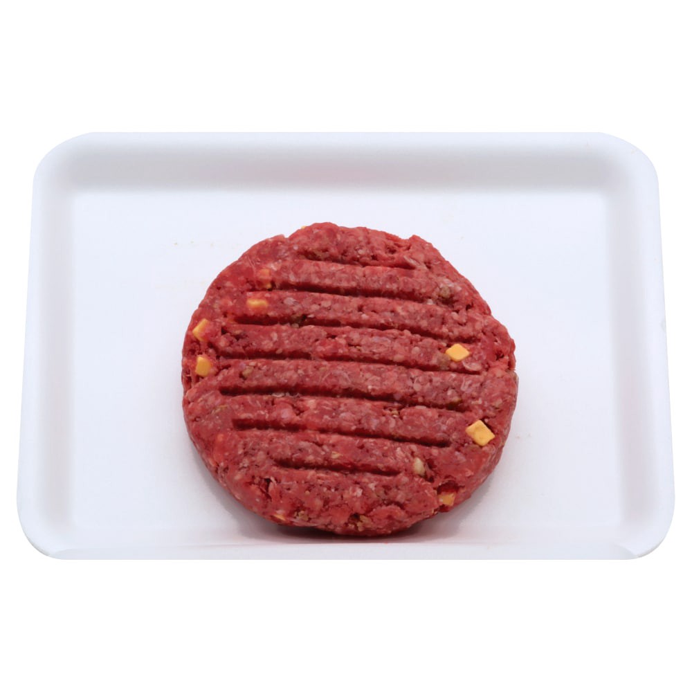 slide 1 of 1, Prime Bacon and Cheddar Pub Burger, per lb
