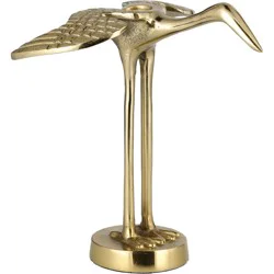 Enchante Accessories Gold Crane Taper Candle Holder