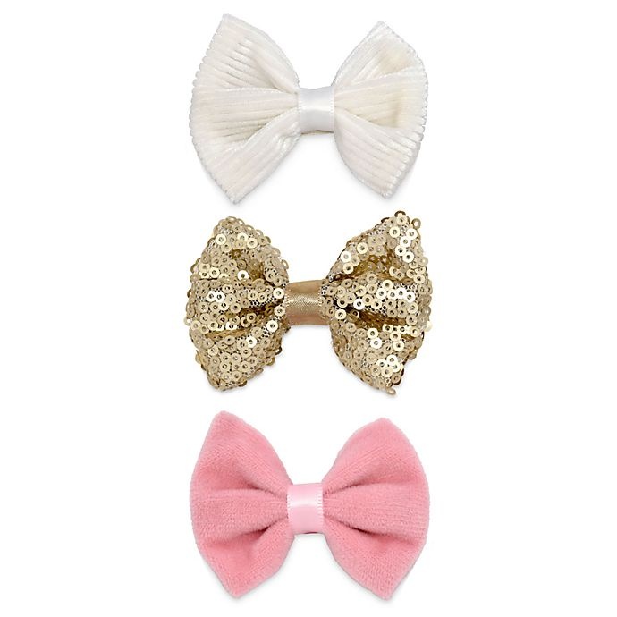 slide 1 of 1, Khristie Corduroy and Sequin Vintage Bow Hair Clips, 3 ct