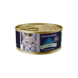 Blue Buffalo Wilderness Grain Free Natural Mature Pate Wet Cat Food, Chicken 5.5-oz can