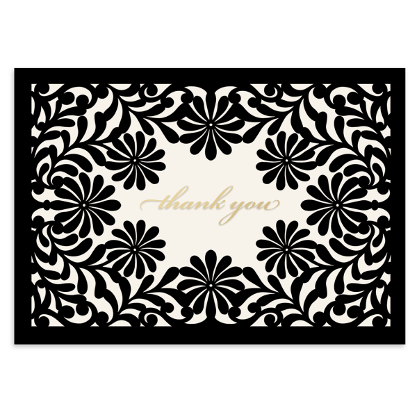 slide 2 of 2, Punch Studio Thank You Cards, 3-1/2"" X 5"", Luxe Lace, Box Of 12 Cards, 12 ct