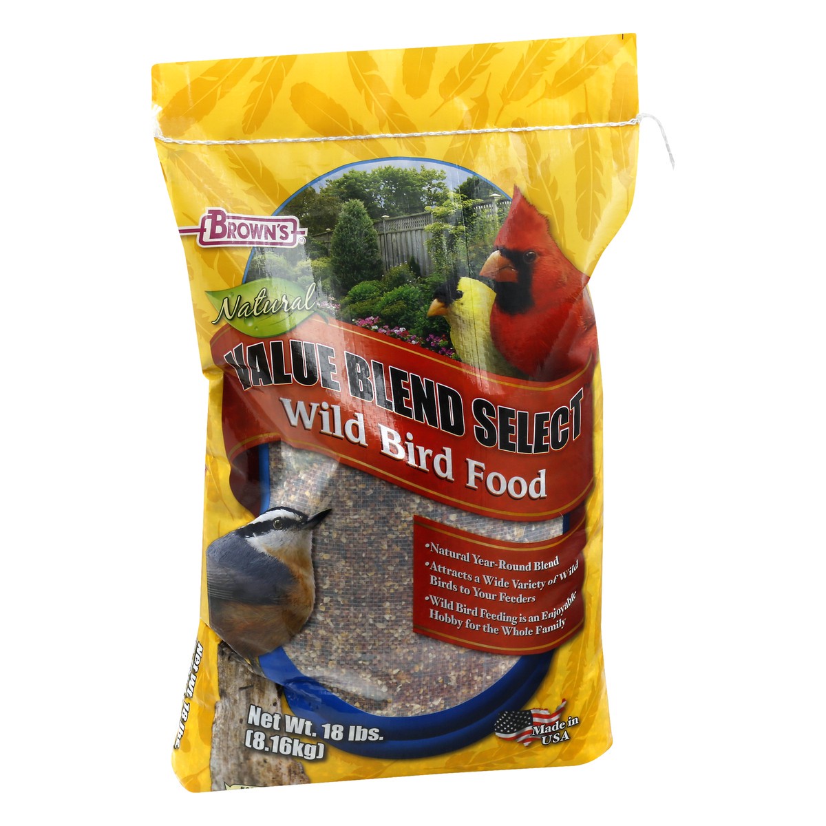 slide 8 of 9, Brown's Value Blend Select Natural Wild Bird Food 18 lb, 18 lb