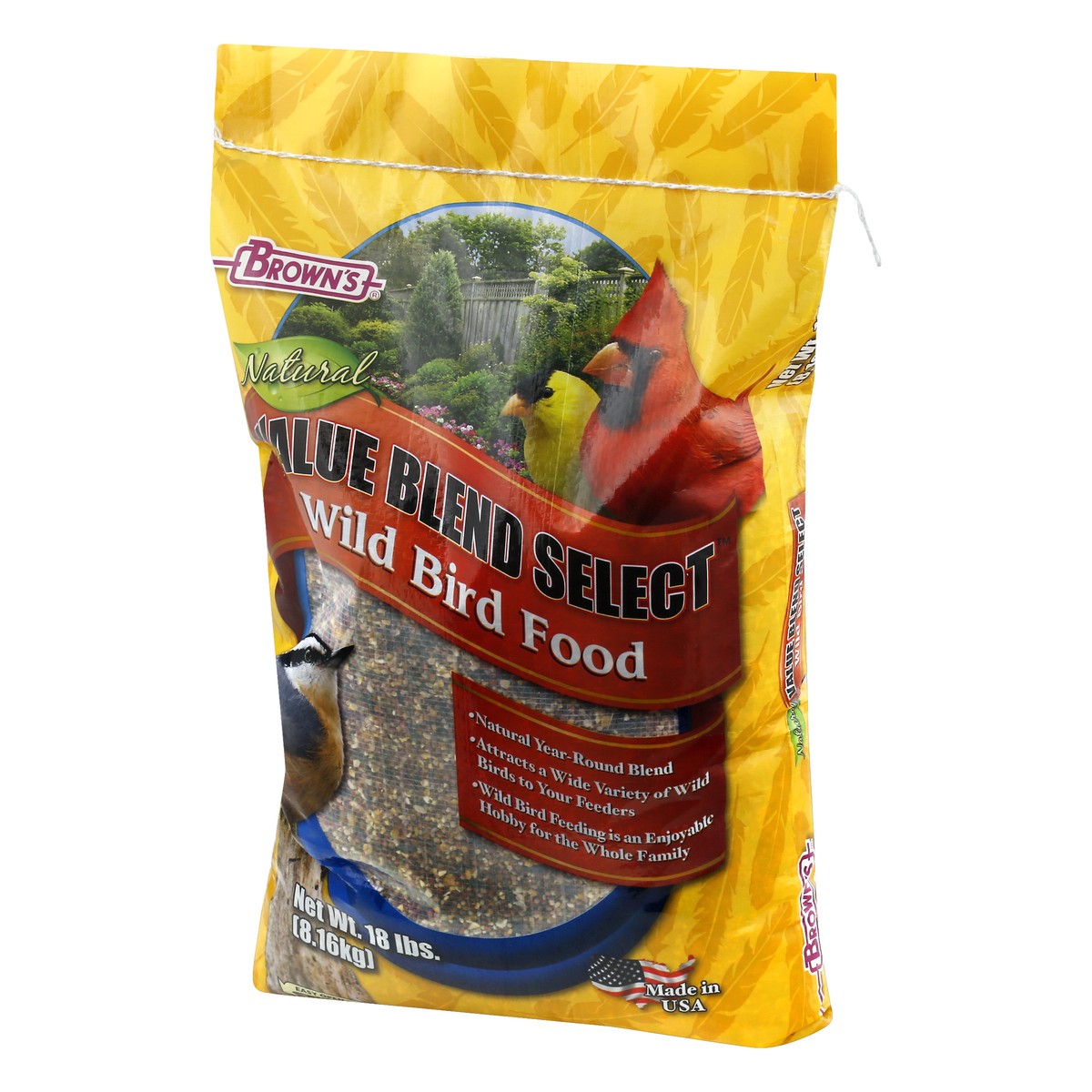 slide 5 of 9, Brown's Value Blend Select Natural Wild Bird Food 18 lb, 18 lb