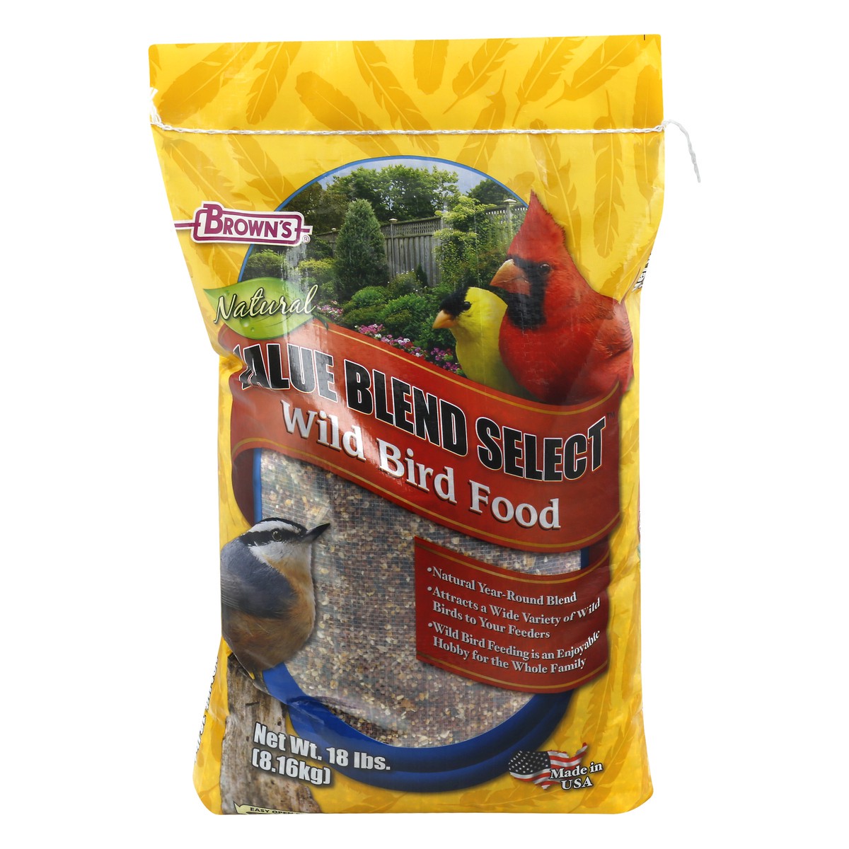 slide 1 of 9, Brown's Value Blend Select Natural Wild Bird Food 18 lb, 18 lb