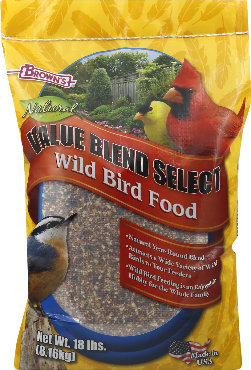 slide 1 of 9, Brown's Value Blend Select Natural Wild Bird Food 18 lb, 18 lb