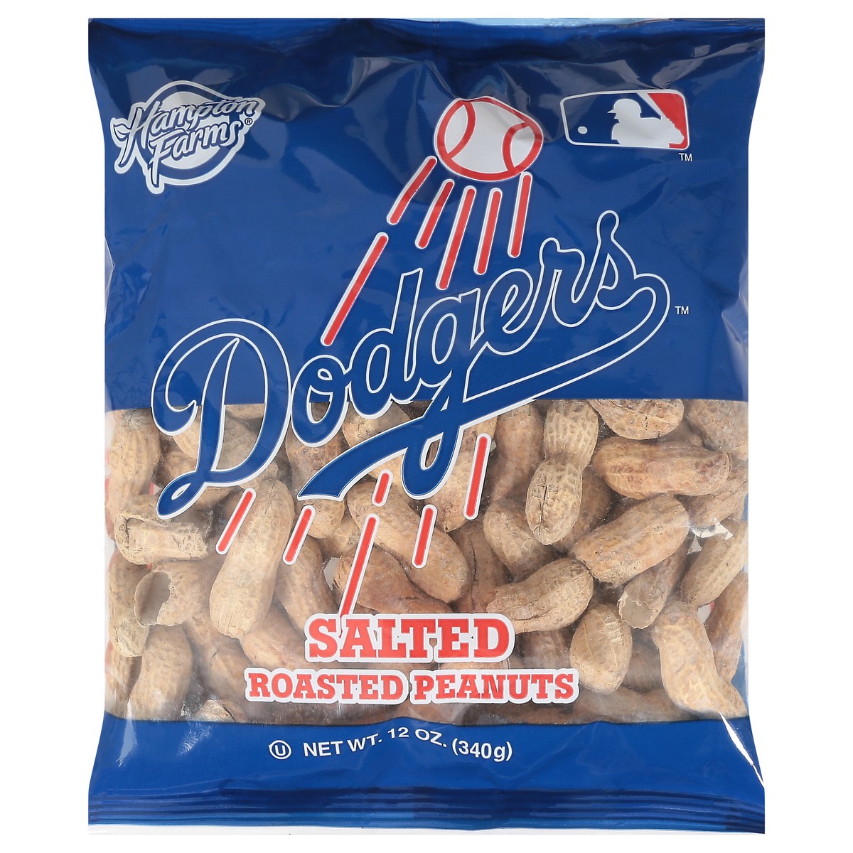 slide 1 of 9, Hampton Farms Dodgers Salted Roasted Peanuts 12 oz, 12 oz