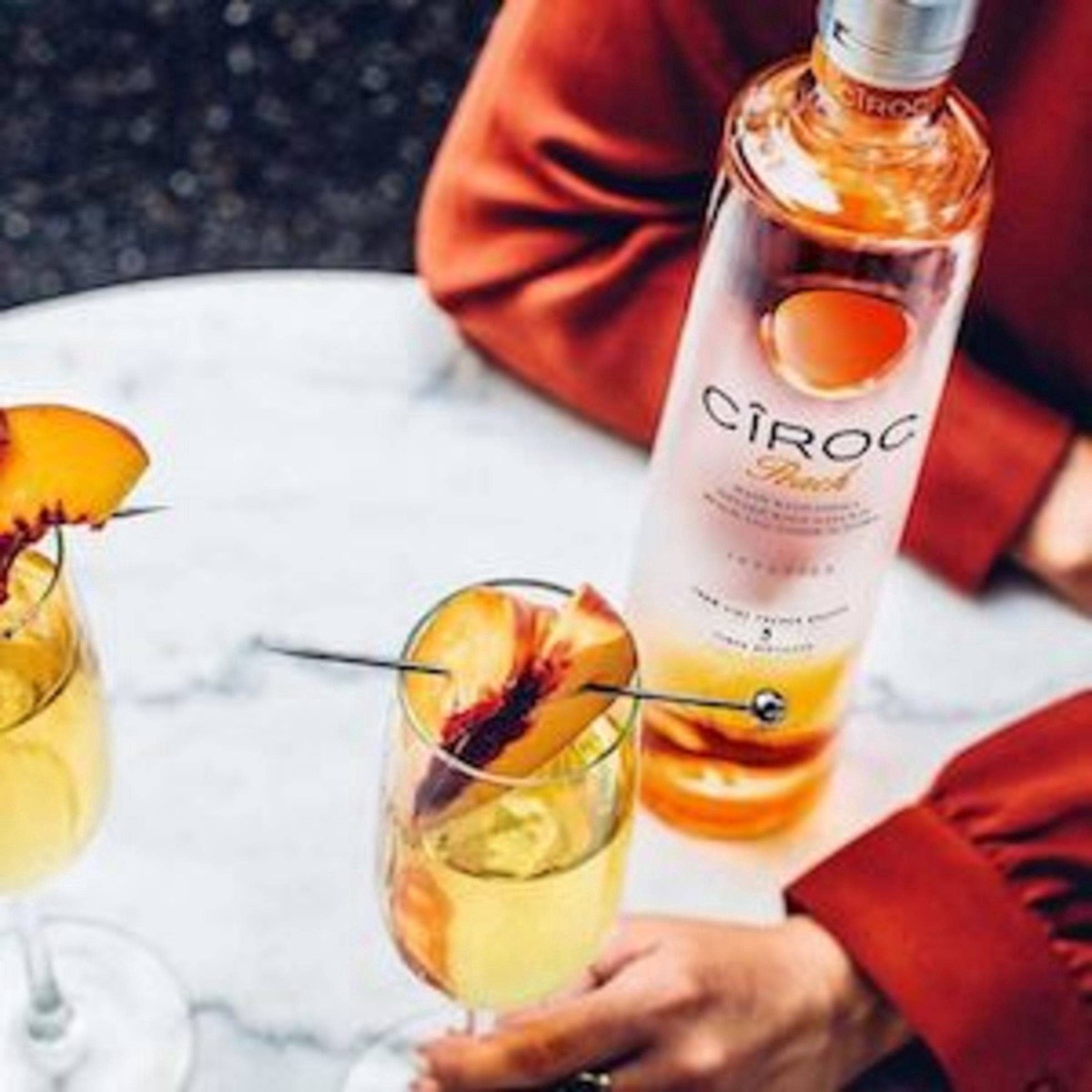 slide 6 of 14, CIROC Peach (Made with Vodka Infused with Natural Flavors), 750 mL, 750 ml