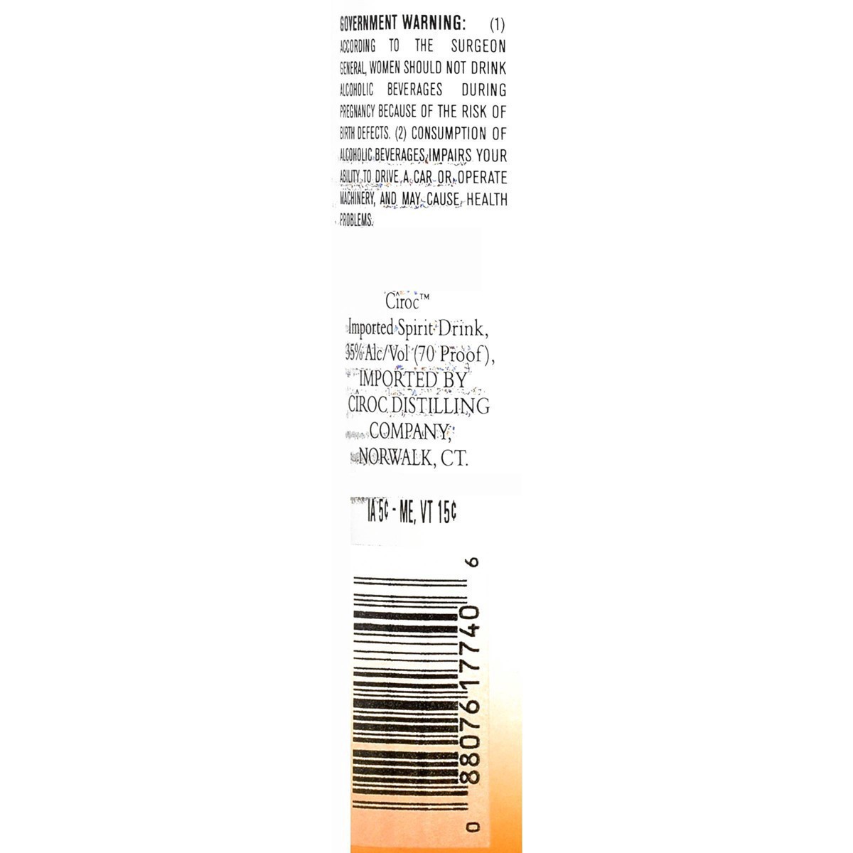 slide 2 of 14, CIROC Peach (Made with Vodka Infused with Natural Flavors), 750 mL, 750 ml