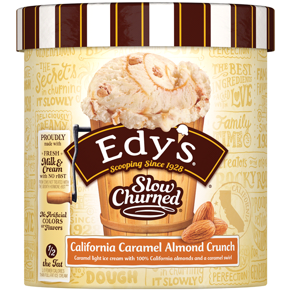 slide 1 of 2, Dreyer's Slow Churned Light California Caramel Almond Crunch Ice Cream, 1.5 qt