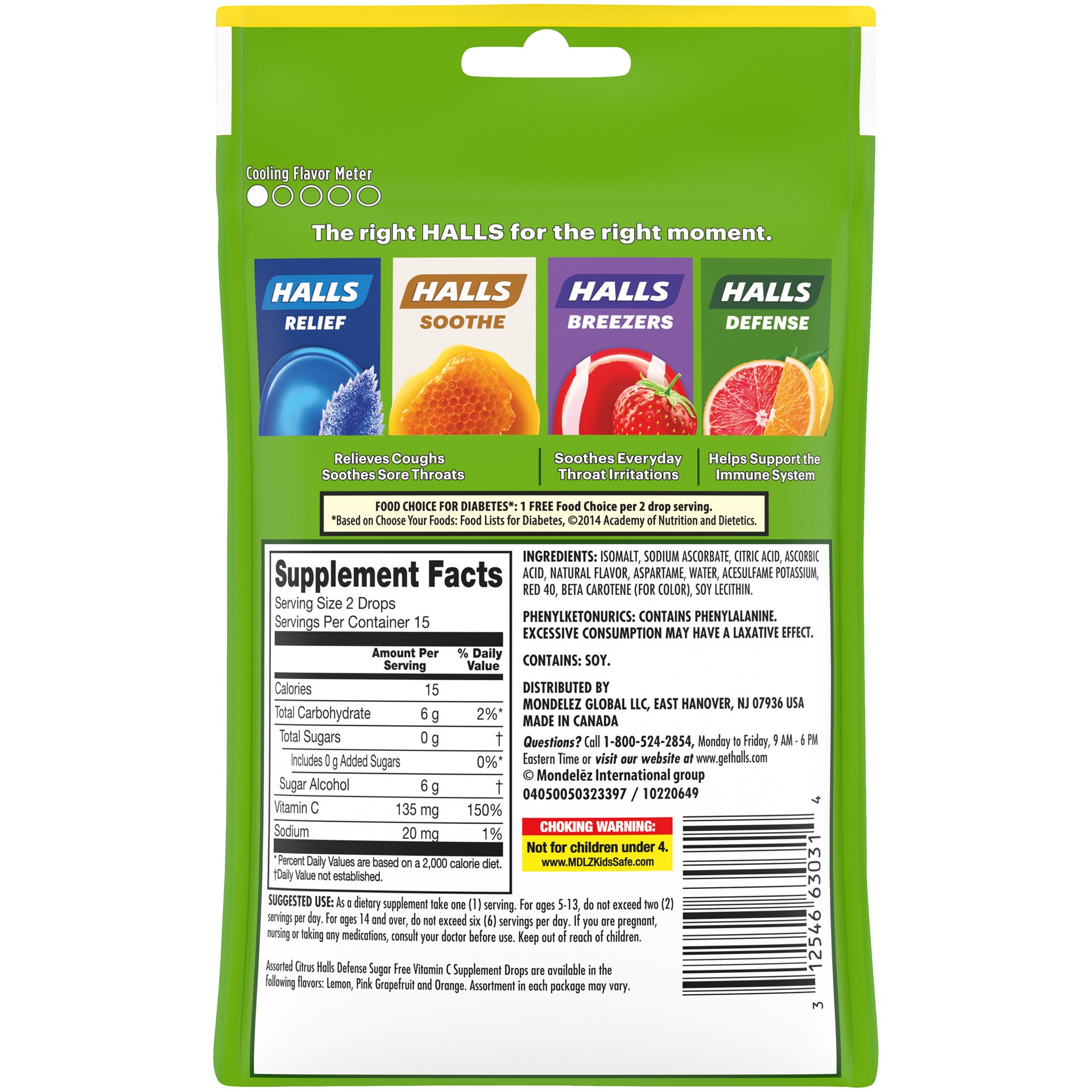 slide 5 of 5, HALLS Defense Assorted Citrus Cough Drops 3.28 oz, 0.20 lb
