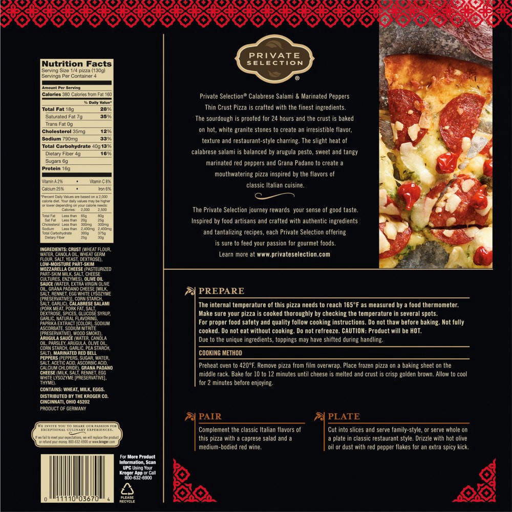 slide 2 of 2, Private Selection Calabrese Salami Marinated Peppers Thin Crust Pizza, 18.4 oz