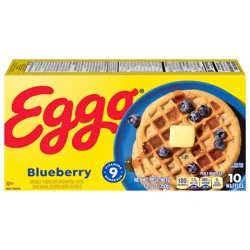 Eggo Frozen Waffles, Frozen Breakfast, Breakfast Food, Blueberry, 12.3oz Box, 10 Waffles