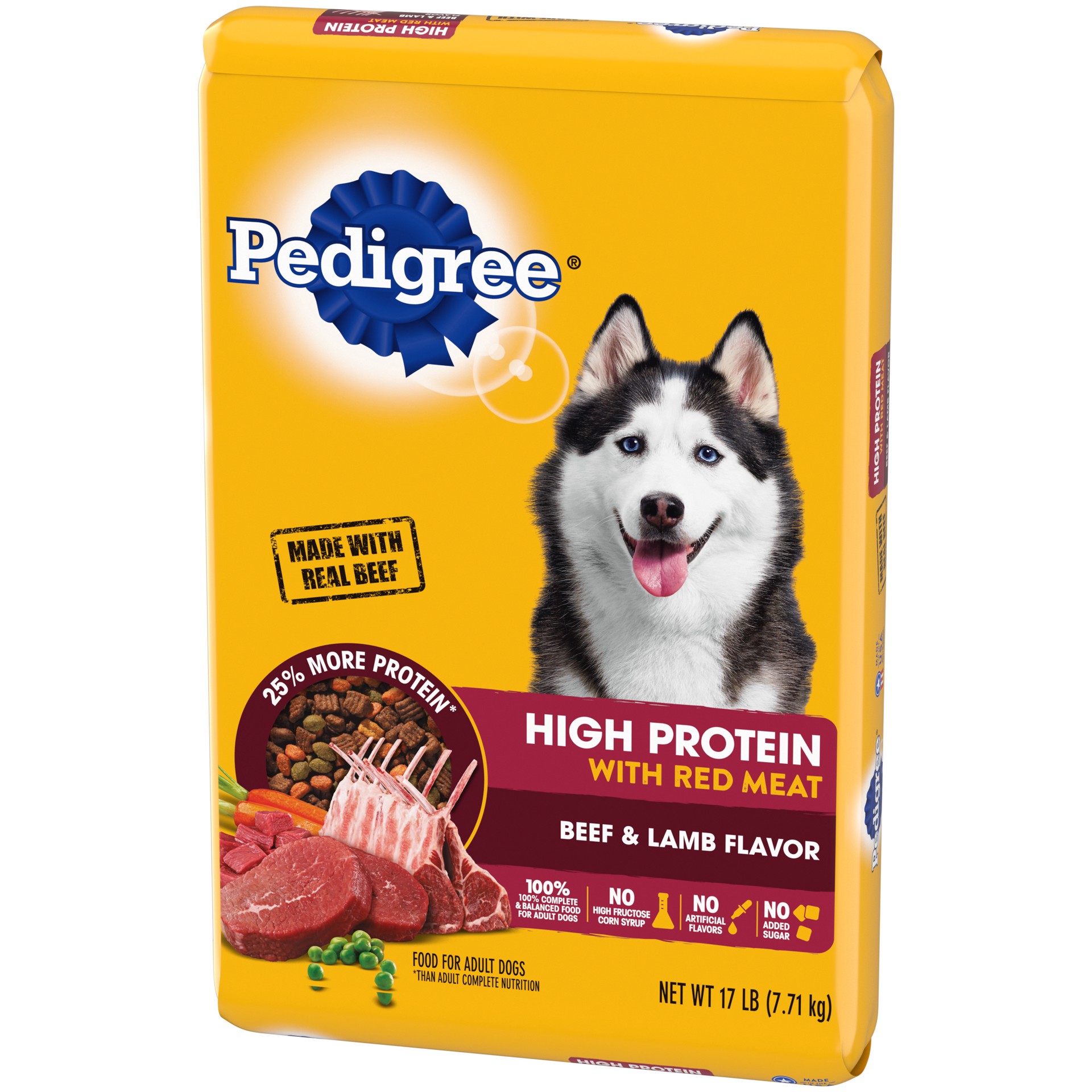 slide 5 of 5, Pedigree Dog Food Adult High Protein, 17 lb