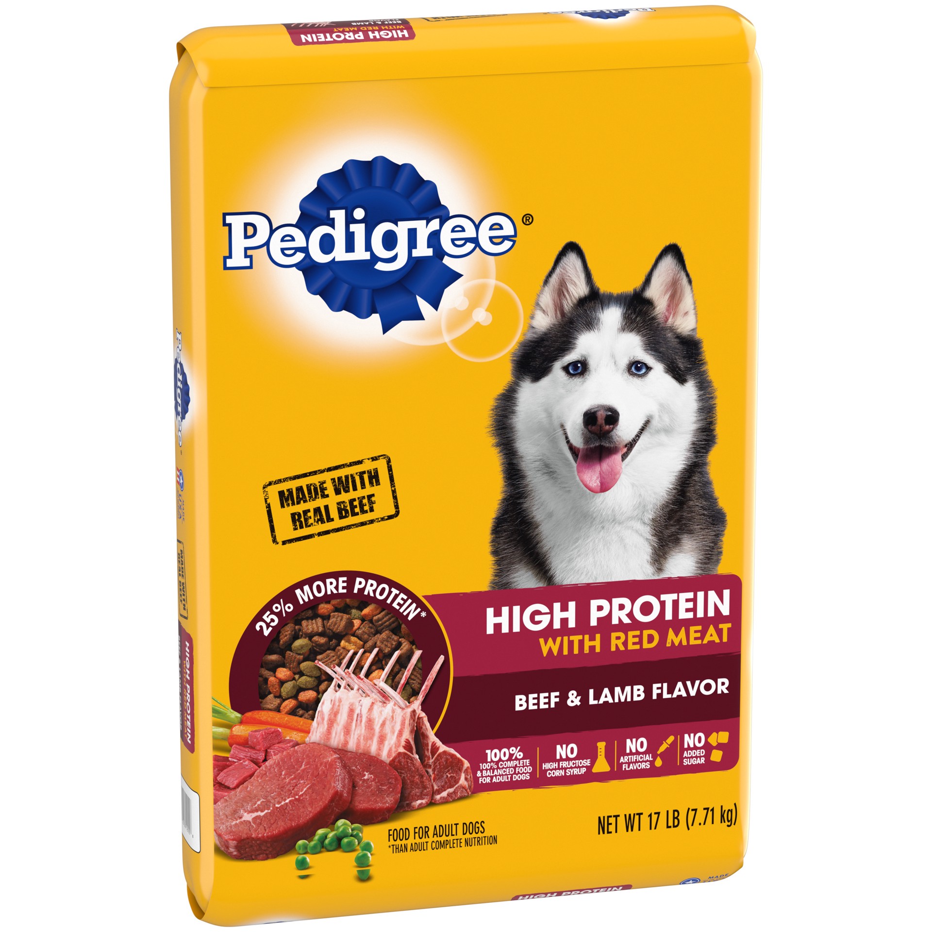 slide 4 of 5, Pedigree Dog Food Adult High Protein, 17 lb