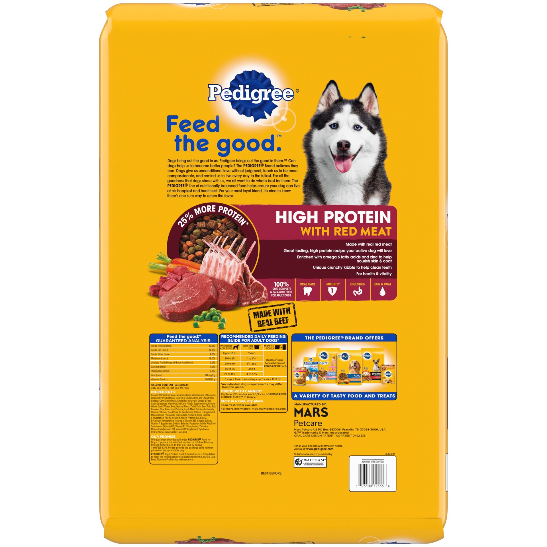 slide 2 of 5, Pedigree Dog Food Adult High Protein, 17 lb