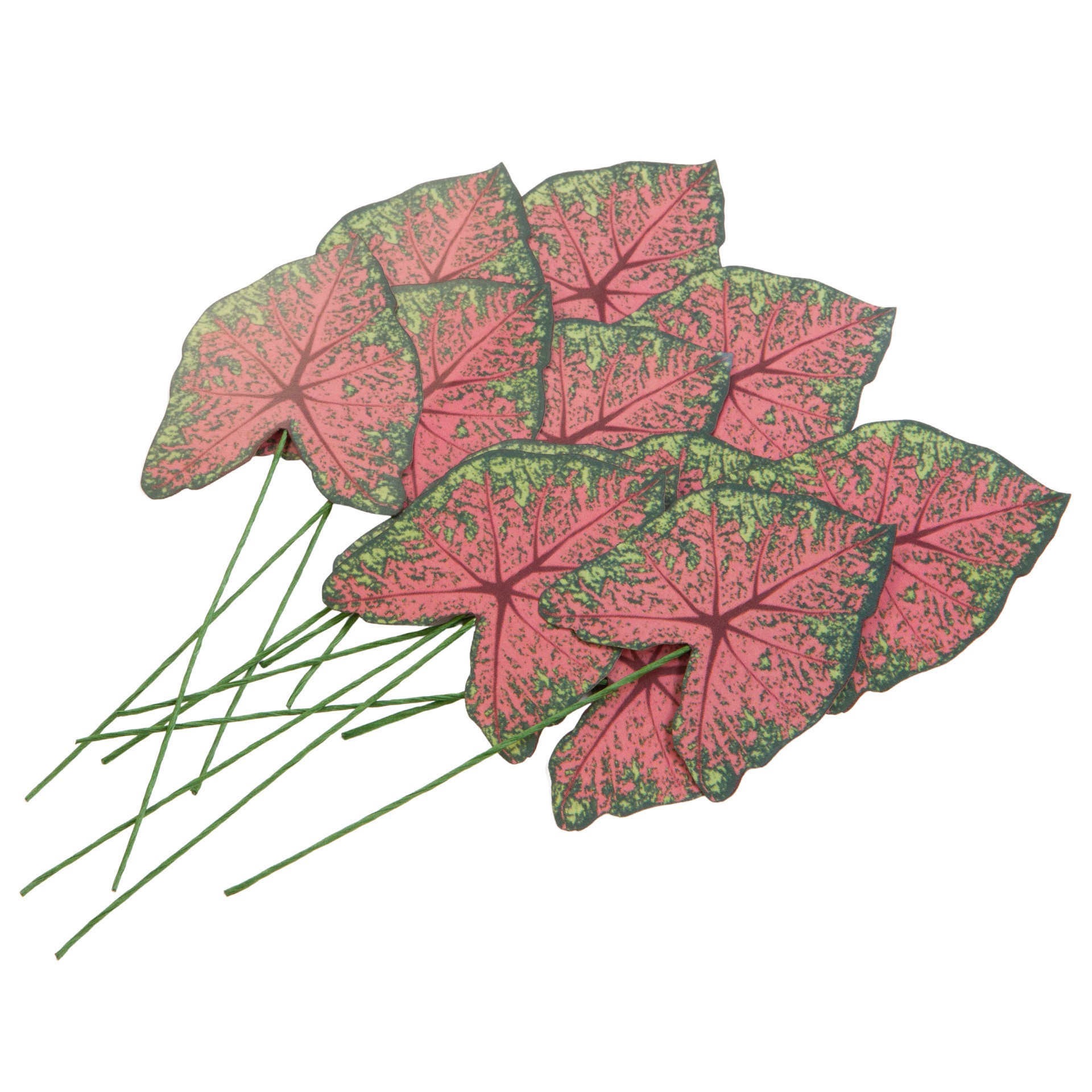 slide 2 of 4, Green & Pink Paper Caladium Leaves By Recollections, 1.5 in x 1.75 in