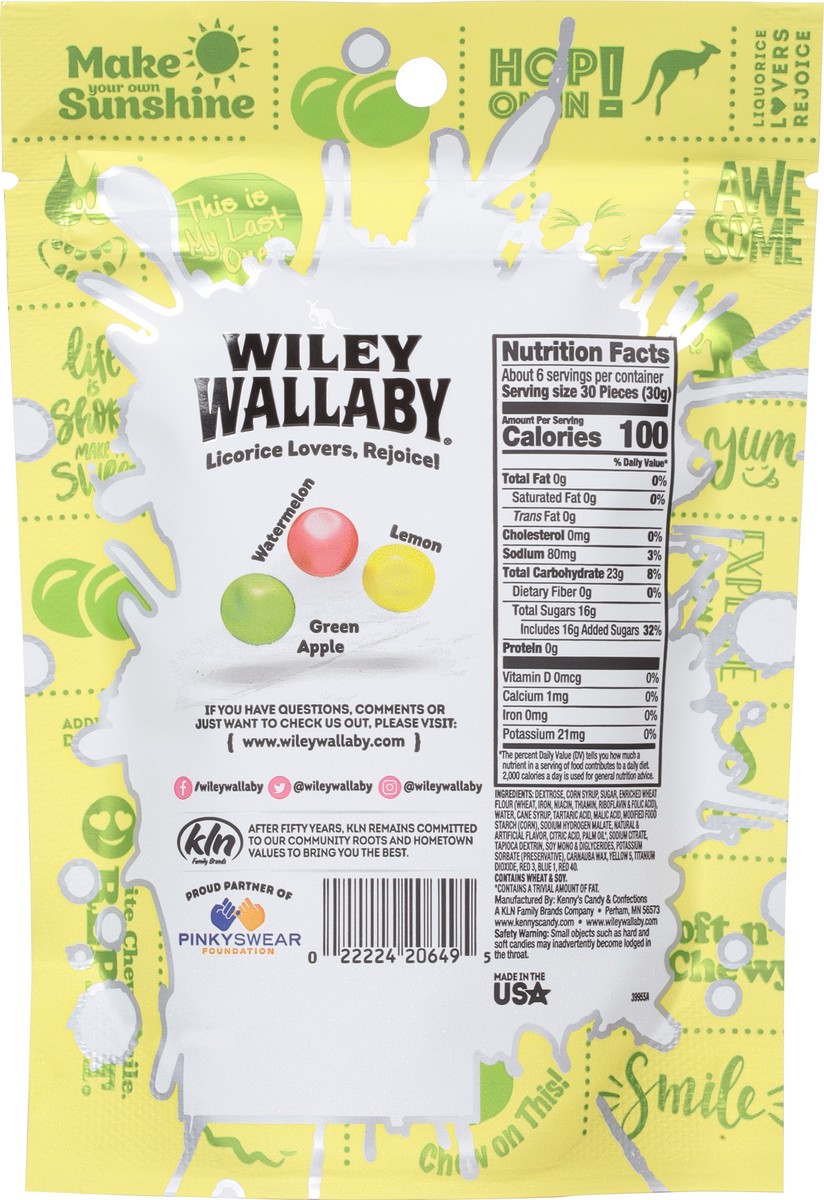 slide 6 of 9, Wiley Wallaby Sourrageous Drop Sour Licorice with a Candy Shell 6 oz, 6 oz