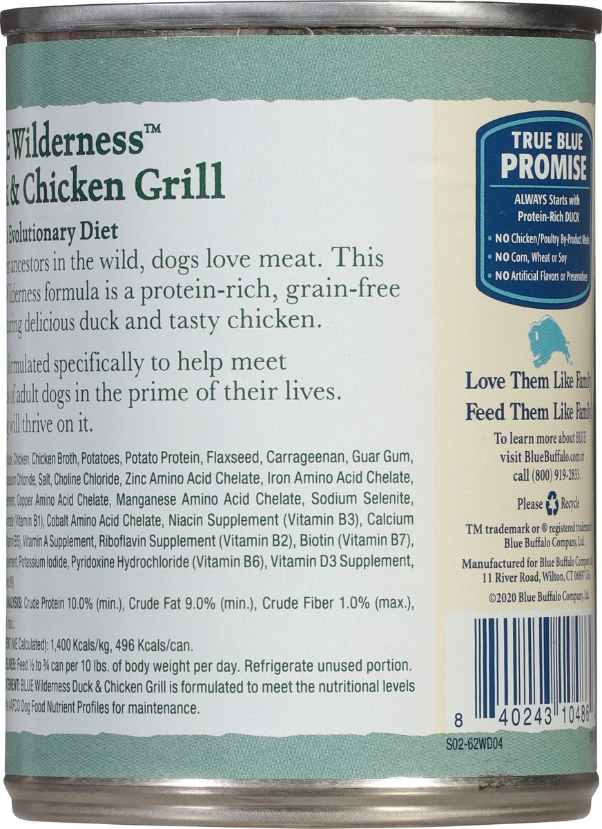 slide 6 of 14, Blue Buffalo Blue Wilderness Duck & Chicken Grill Dog Food 12.5 oz, 12.5 oz