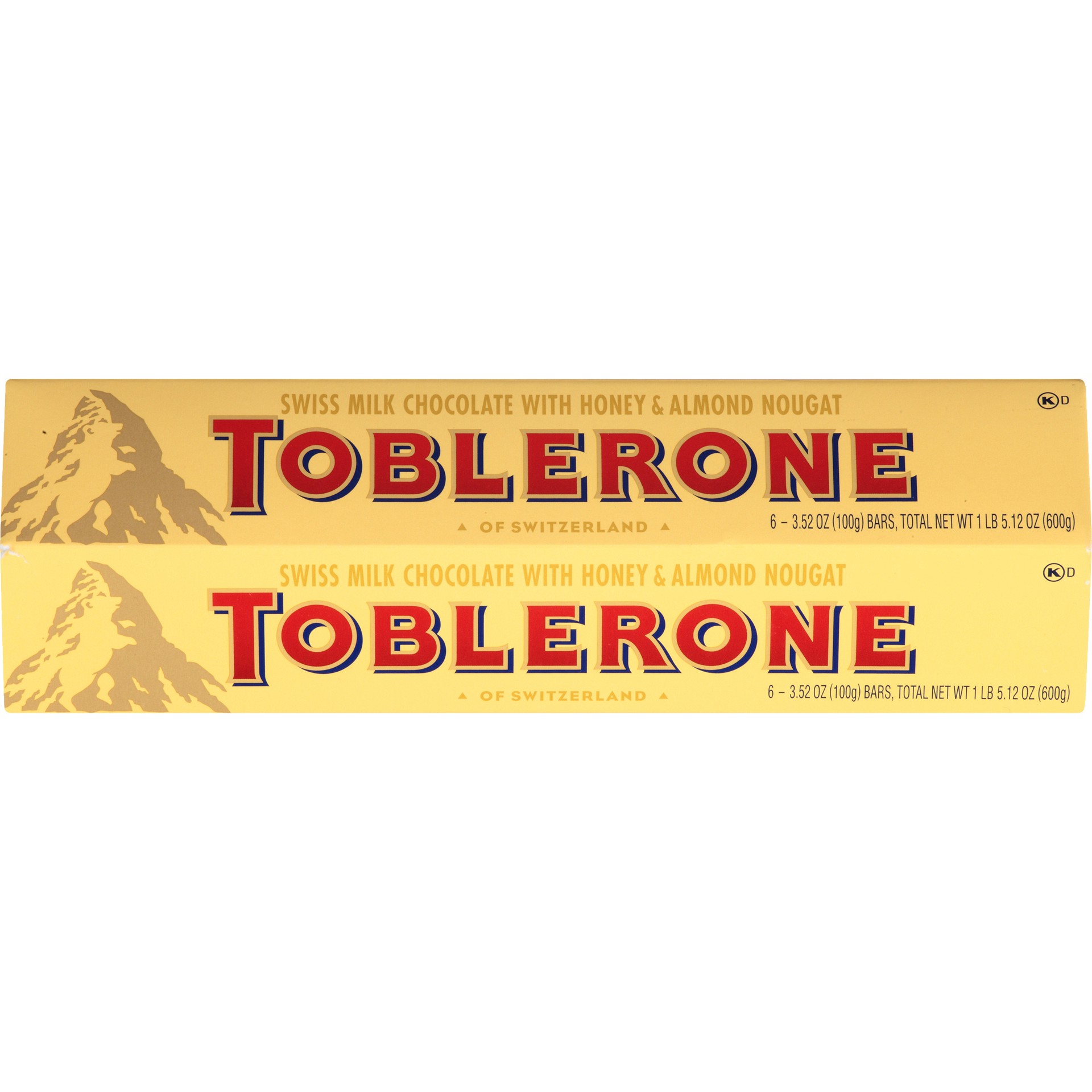 slide 5 of 5, Toblerone Milk Chocolate Bar with Honey and Almond Nougat, 6 - 3.52 oz Bars, 