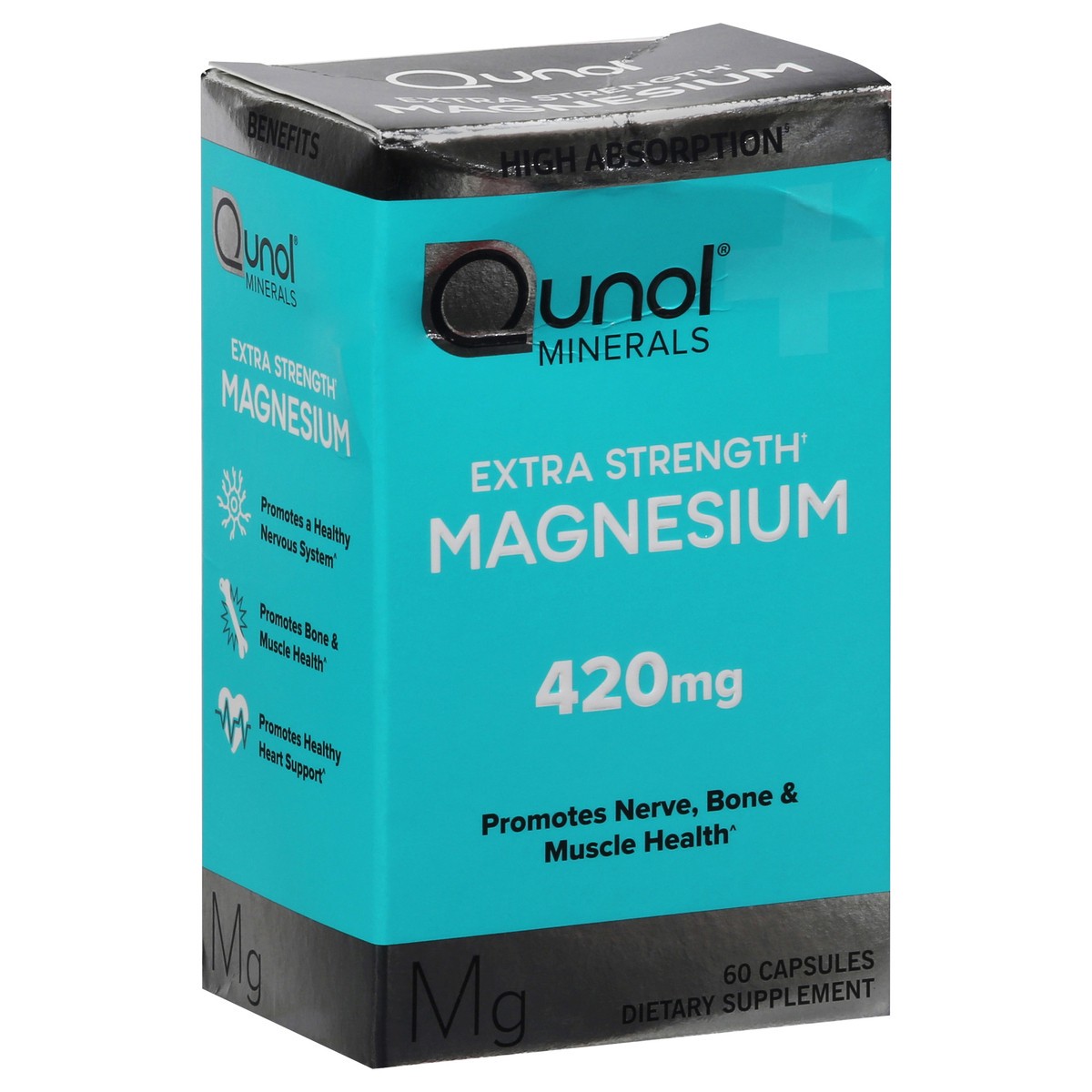 slide 2 of 9, Qunol 420 mg Extra Strength Magnesium 60 Capsules, 60 ct