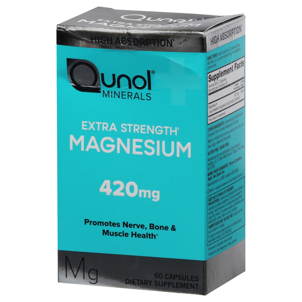 slide 4 of 9, Qunol 420 mg Extra Strength Magnesium 60 Capsules, 60 ct