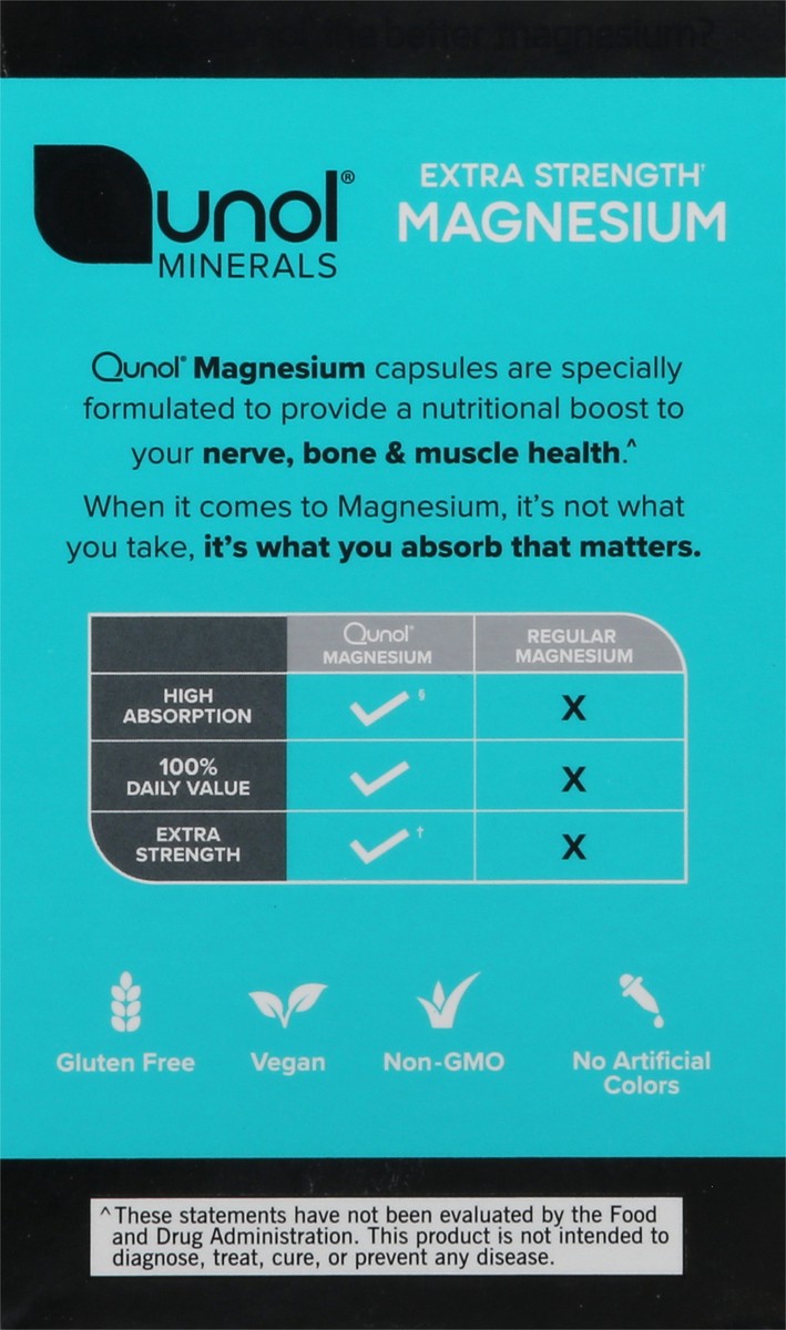 slide 9 of 9, Qunol 420 mg Extra Strength Magnesium 60 Capsules, 60 ct