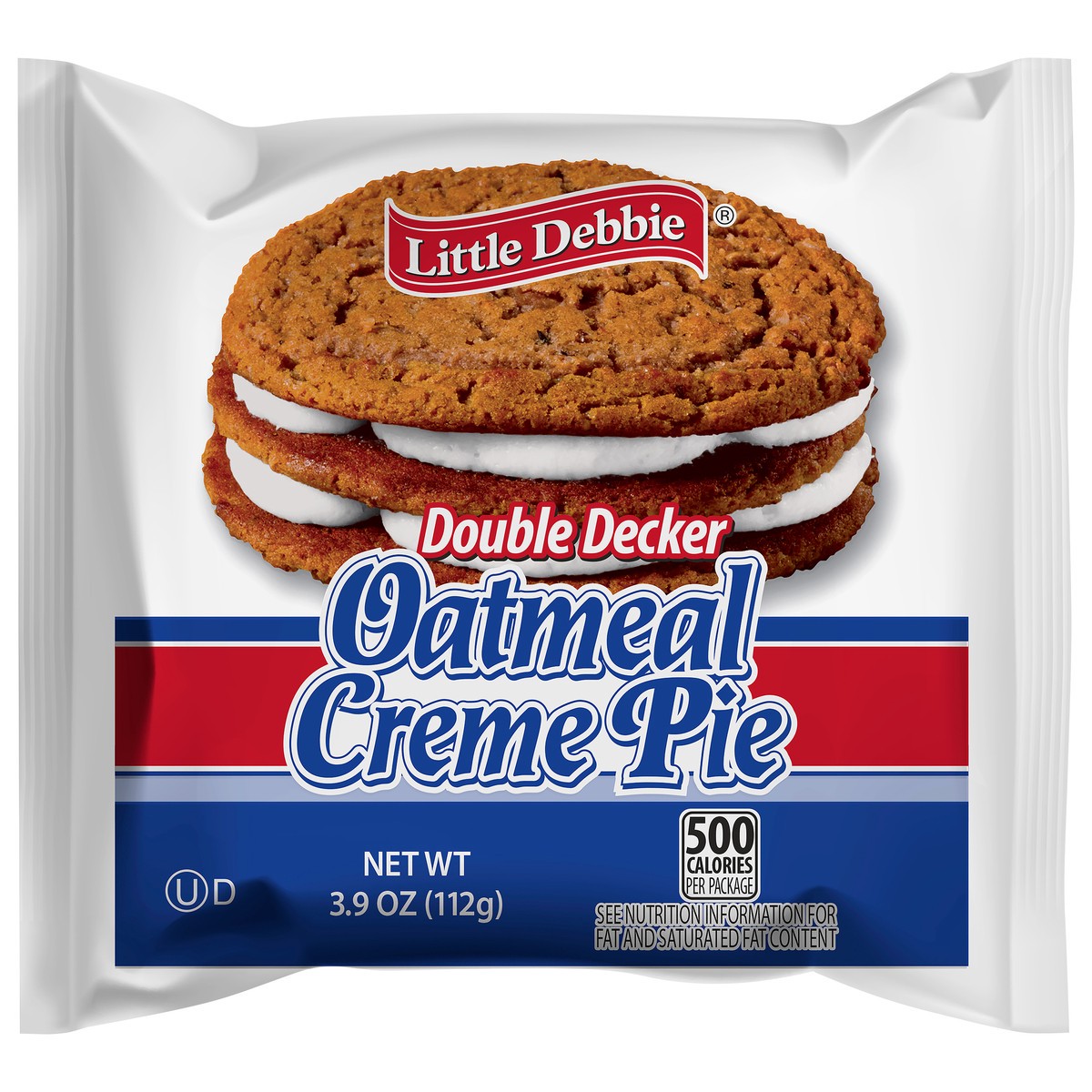 slide 1 of 1, Little Debbie Snack Cakes, Little Debbie Snack Oatmeal Creme Pies (Dbl Decker), 3.9 oz