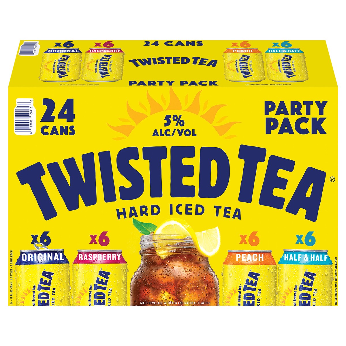 slide 2 of 7, Twisted Tea Hard Iced Tea, Party Pack, 24 ct; 12 oz