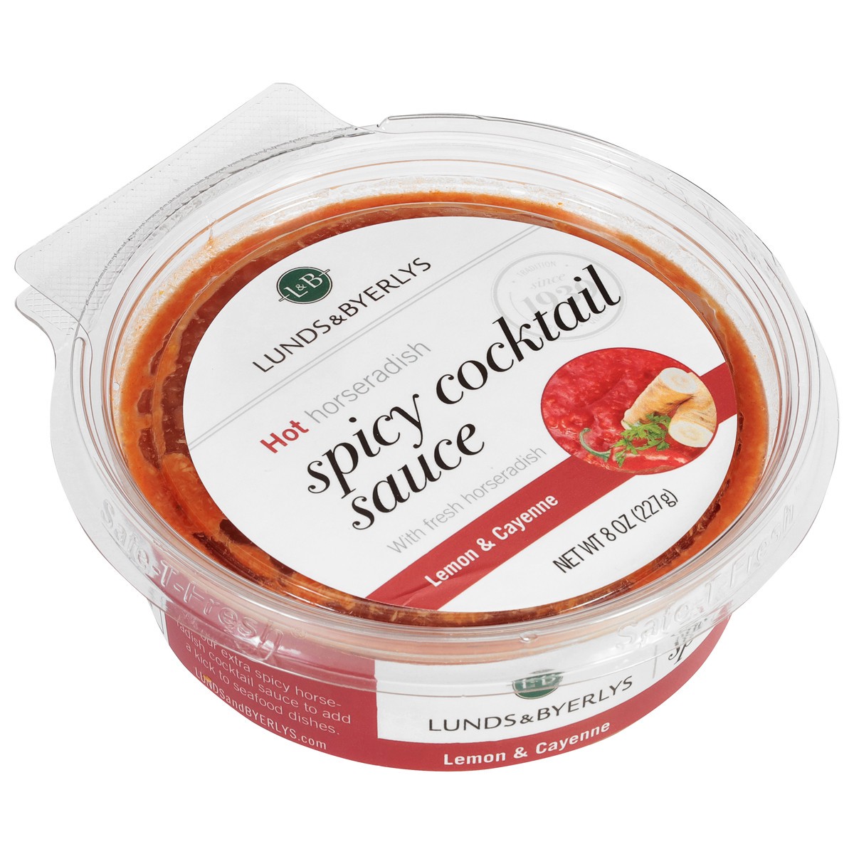 slide 2 of 14, L&B Hot Horseradish Spicy Lemon & Cayenne Spicy Cocktail Sauce 8 oz, 8 oz