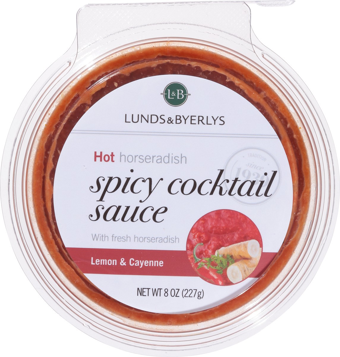 slide 9 of 14, L&B Hot Horseradish Spicy Lemon & Cayenne Spicy Cocktail Sauce 8 oz, 8 oz