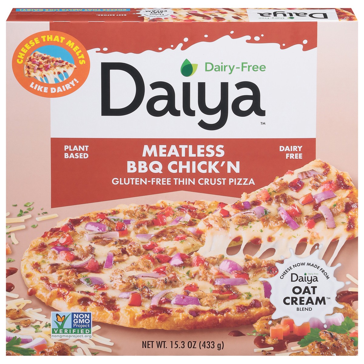 slide 1 of 2, Daiya Gluten-Free Thin Crust Meatless BBQ Chick'n Pizza 15.3 oz, 15.3 oz