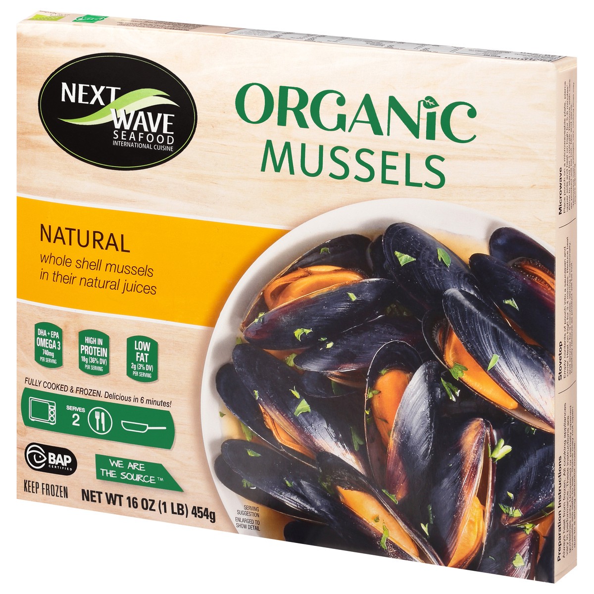 slide 4 of 13, Next Wave Seafood Organic Mussels 16 oz, 16 oz