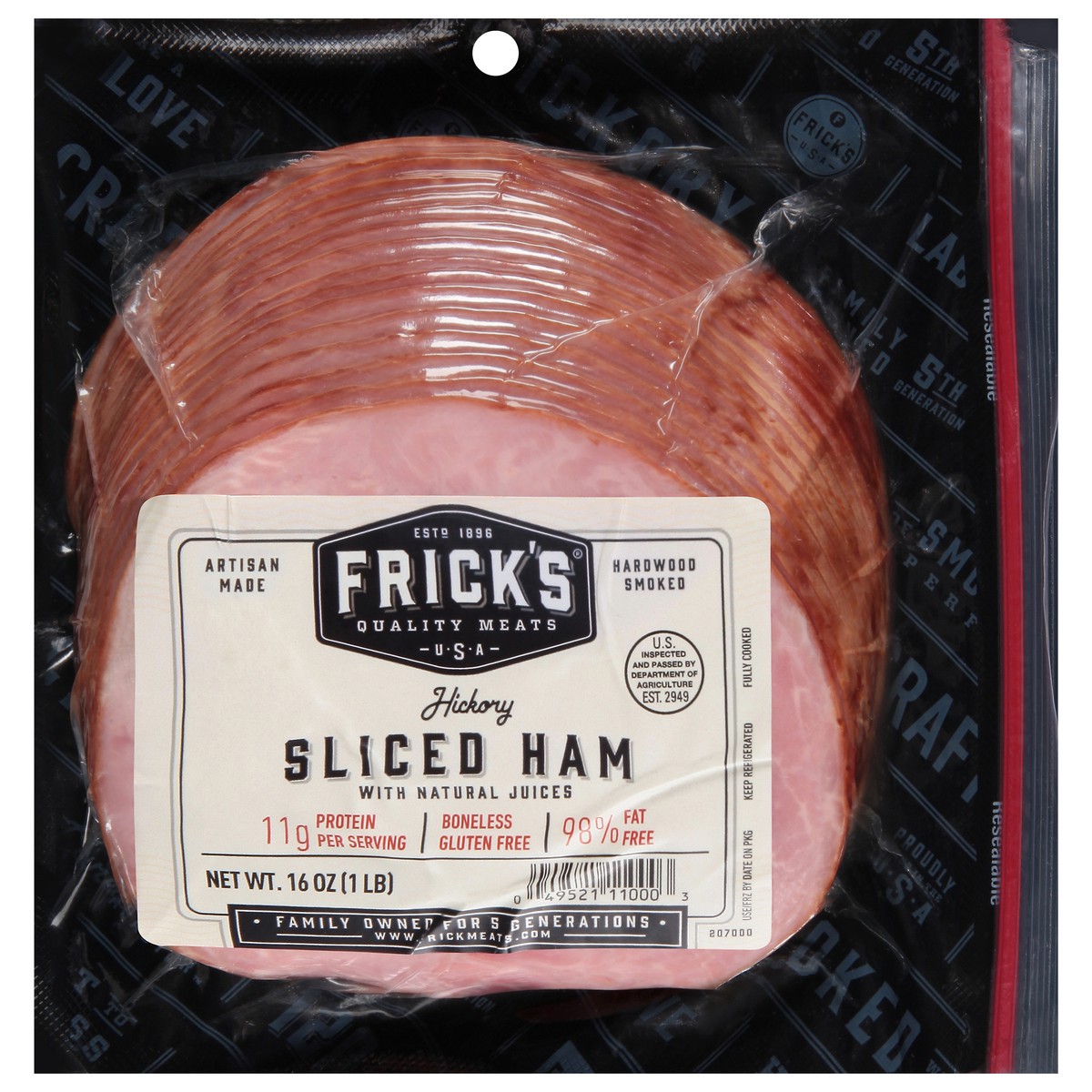 slide 1 of 4, Frick's Boneless Hickory Sliced Ham 16 oz, 16 oz