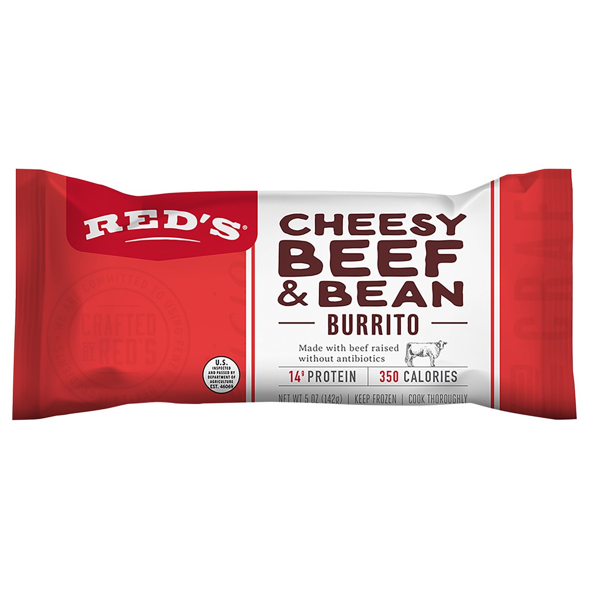 slide 1 of 1, Red's Beef & Bean Burrito 5 oz, 5 oz