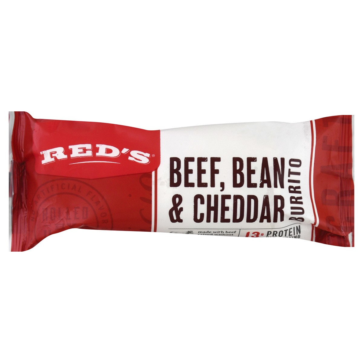 slide 1 of 1, Red's Beef Bean and Cheddar Burrito 5 oz, 5 oz